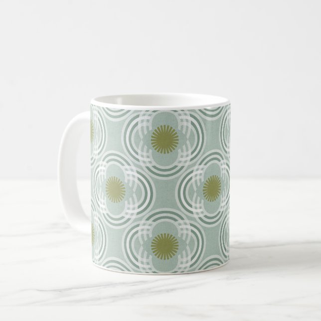Taza De Café Flores u ojos - verde neutro (Anverso izquierdo)