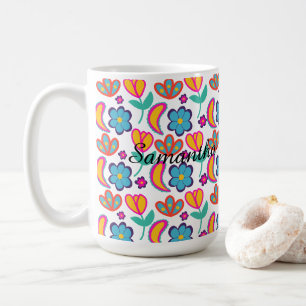 Taza De Café Flores únicas y coloridas