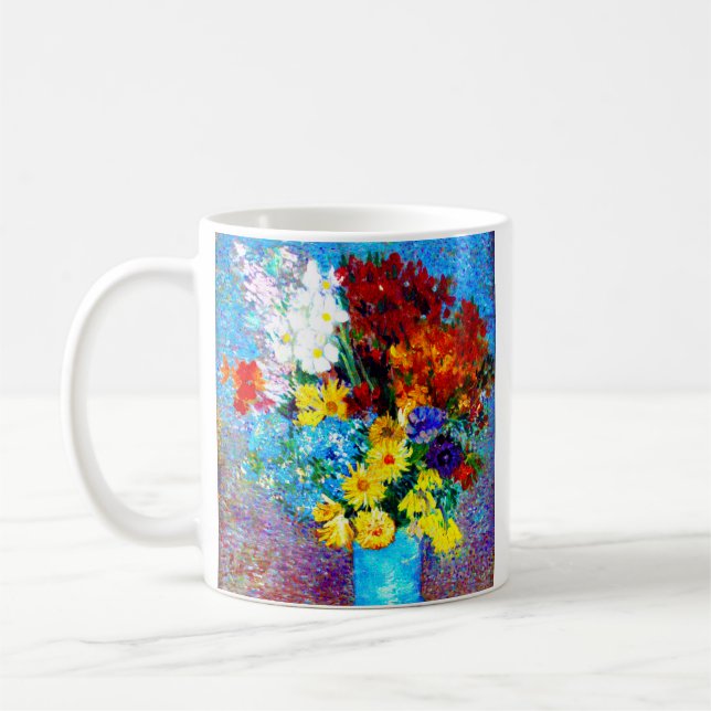 Taza De Café Flores Van Gogh en una maleta azul (Izquierda)