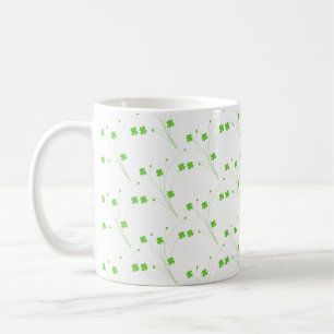 Taza De Café Flores verdes de primavera brillante, impresión fl
