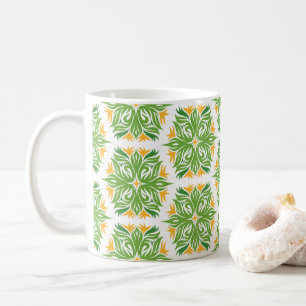 Taza De Café Flores Verdes, Patrón De Flores, Patrón Floral