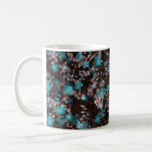 Taza De Café Flores verdes y marrones
