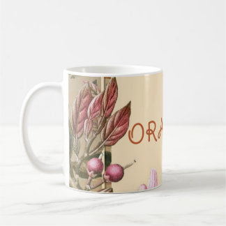 Taza De Café Flores Vintage y Naranjas