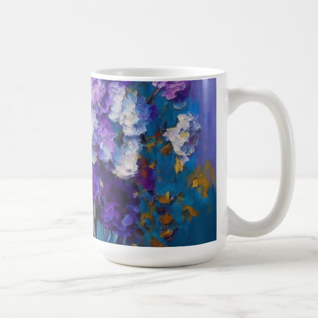 Taza De Café Flores violetas de bonito (Derecha)