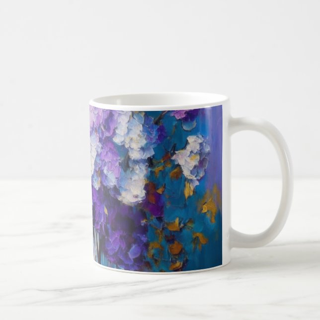 Taza De Café Flores violetas de bonito (Derecha)