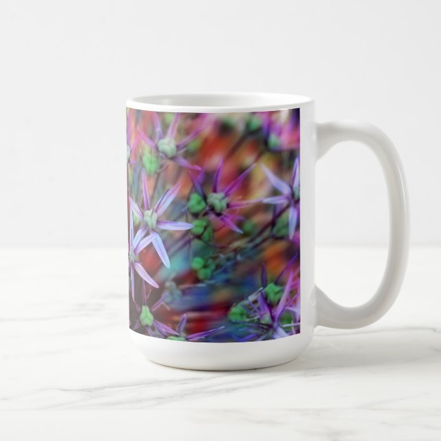 Taza De Café Flores violetas de cebolla ornamental Globemaster (Derecha)