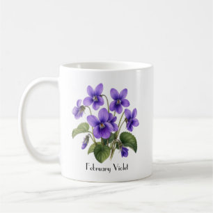 Taza De Café Flores Violetas de Febrero