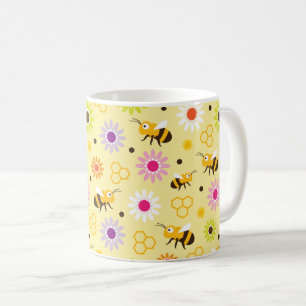 Taza De Café Flores y abejas