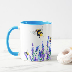 Taza de café Flores y Abejas