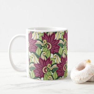 Taza De Café Flores Y Bañeras Elegantes Y Femeninas