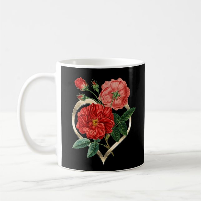 Taza De Café Flores Y Corazón (Izquierda)