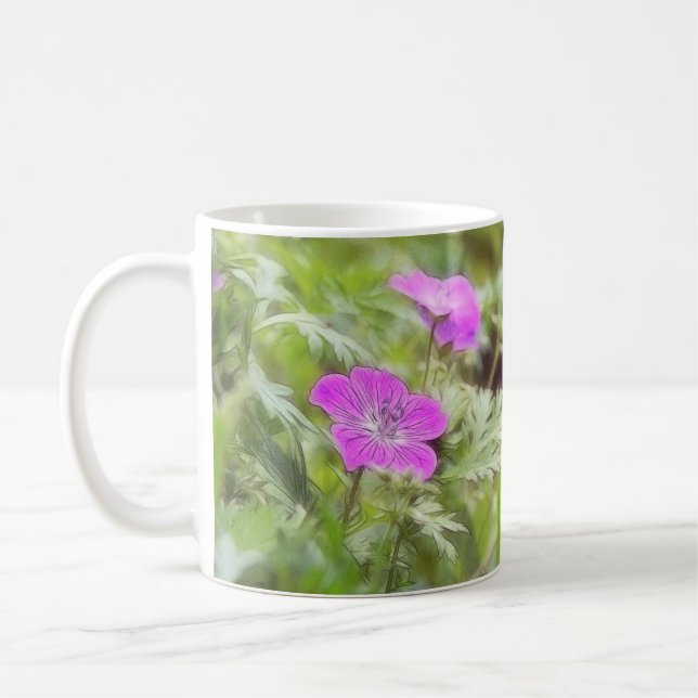 Taza De Café Flores y follaje - geranio resistente (Izquierda)