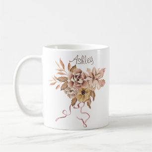Taza De Café Flores y hojas de otoño