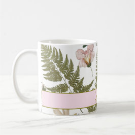 Taza De Café Flores y hojas de primavera verdes elegantes y mod
