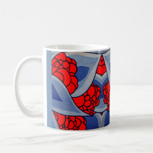 Taza De Café flores y hojas estilizadas