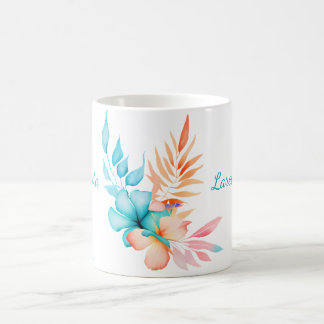 Taza De Café Flores y hojas tropicales