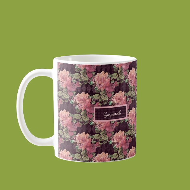 Taza De Café Flores y mariposa de arce morado (Subido por el creador)