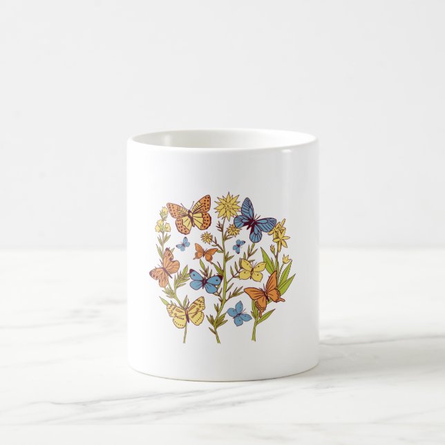 Taza De Café Flores y mariposas (Centro)