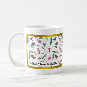 Taza De Café Flores y silbatos escoceses