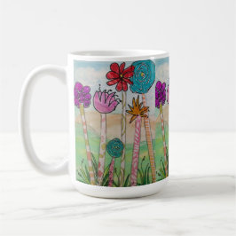 Taza De Café Flores y tallas divertidas