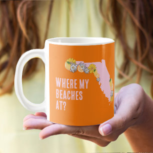 Taza De Café Florida Donde Están Mis Playas Personalizado 