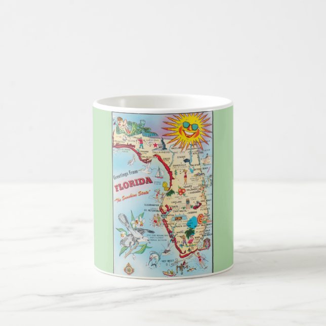 Taza De Café FLORIDA EE. UU., Mapa de bienvenida (Centro)