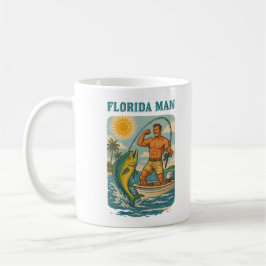 Taza De Café Florida Man -Coastal Fishing Boat- Retro Fisherman
