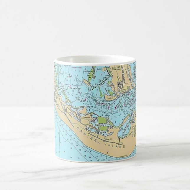 Taza De Café  Florida - Sanibel Captiva Nautical Chart Mug (Centro)
