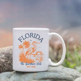 Taza De Café Florida The Sunshine State with Heron & Palm Tree