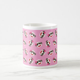 Taza De Café Florista rosado del mono del calcetín