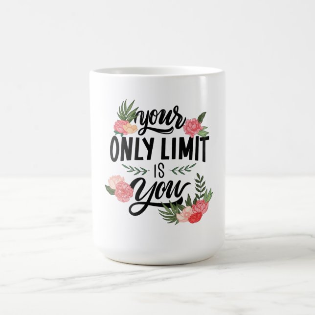 Taza De Café Flourish Beyond Limits White Mug (Centro)