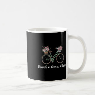 Taza De Café Flourish Dream Thrive Floral Bike Sutil 8647 Trum