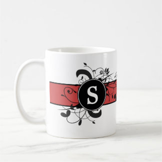 Taza De Café Flourish personalizado con monograma del Victorian