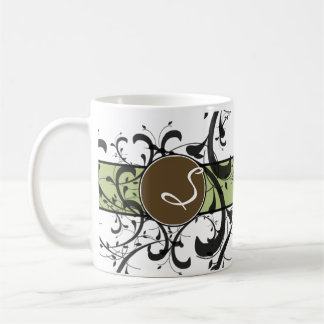 Taza De Café Flourish personalizado con monograma del Victorian