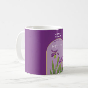 Taza De Café Flower Flower Personalizadas Mes Febrero Iris