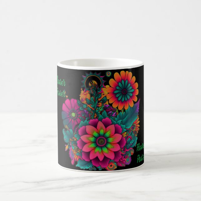 Taza De Café Flower Power Hippie Boho Personalizado (Centro)