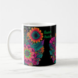 Taza De Café Flower Power Hippie Boho Personalizado