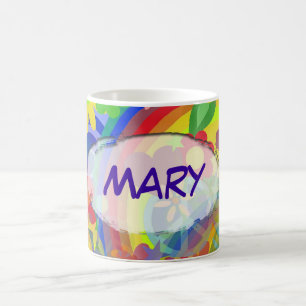 Taza De Café Flower power y su nombre