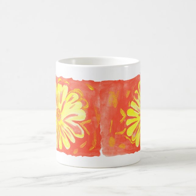 Taza De Café Flowers - Yellow Flowers (Centro)