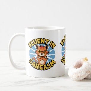 Taza De Café Fluent In Sarcasm Funny Cat Amancia A Las Madres D