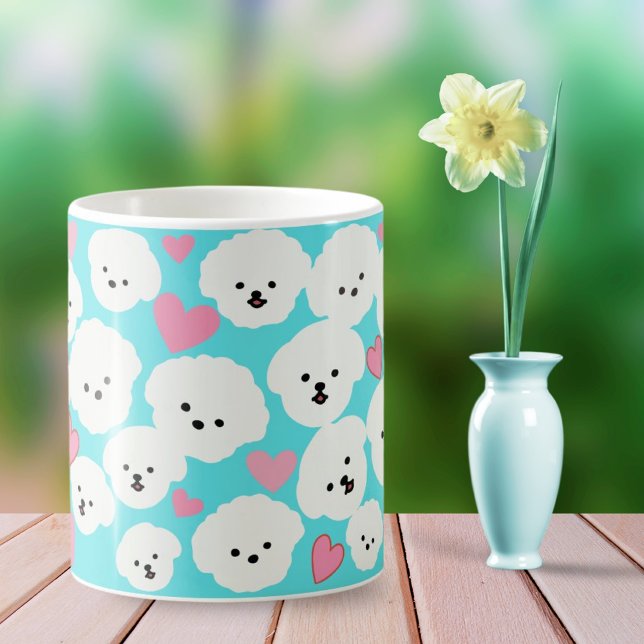 Taza De Café Fluffy Bichon y Hearts Mug (Subido por el creador)