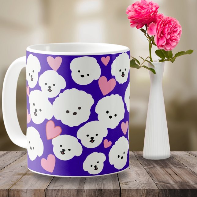 Taza De Café Fluffy Bichon y Hearts Mug (Subido por el creador)