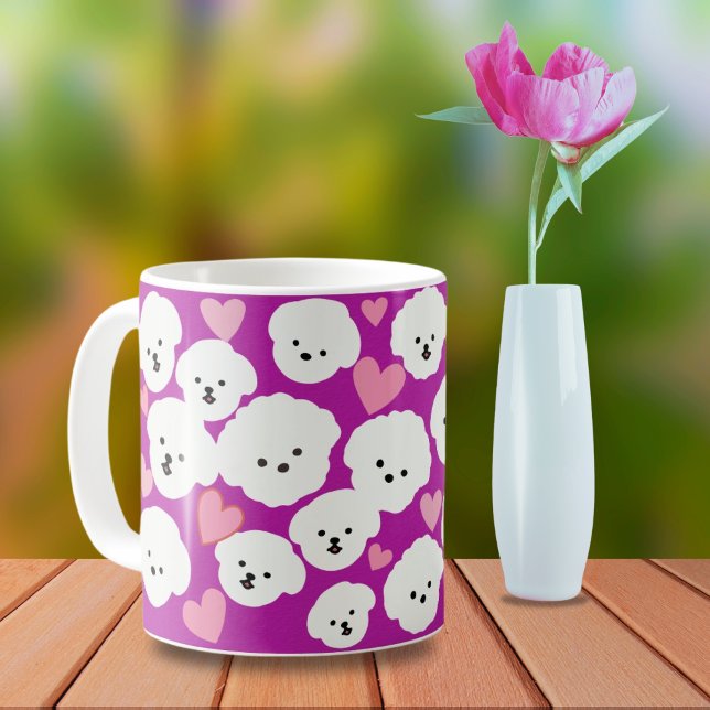Taza De Café Fluffy Bichon y Hearts Mug (Subido por el creador)