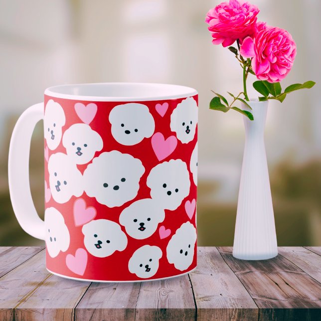 Taza De Café Fluffy Bichon y Hearts Mug (Subido por el creador)