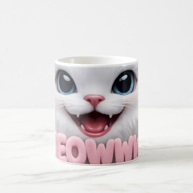 Taza De Café Fluffy Meoww Cat Mug (Centro)