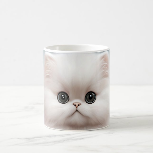 Taza De Café Fluffy Persian Nursery Cat Art (Centro)