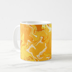 Taza De Café Flujo abstracto naranja vibrante