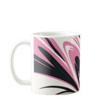 Flujo abstracto rosa, negro y blanco negrita