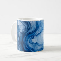 Flujo Armónico Azul Blanco Abstracto