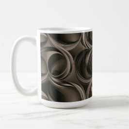 Taza De Café Flujo Botánico Dorado Elegante  